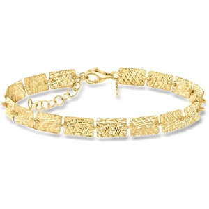 image:imageRossSimons Italian 18kt Gold Over Sterling RectangularLink Bracelet 7 inches
