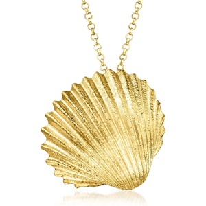 image:imageRossSimons Italian 18kt Gold Over Sterling Seashell Pendant Necklace 18 inches