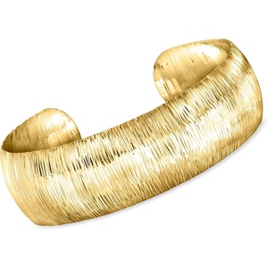 image:imageRossSimons Italian 18kt Gold Over Sterling Textured Cuff Braceletno gemstone