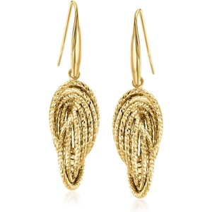image:imageRossSimons Italian 18kt Gold Over Sterling Twisted Drop Earrings