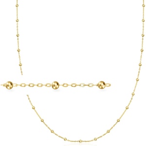 image:imageRossSimons Italian 2mm 10kt Yellow Gold Bead Station NecklaceNo Gemstone