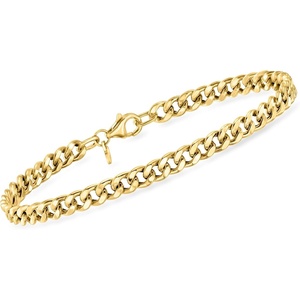 image:imageRossSimons Italian 4mm 14kt Yellow Gold CurbLink Braceletno gemstone