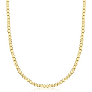 image:imageRossSimons Italian 4mm 18kt Gold Over Sterling BeadChain NecklaceNo Gemstone
