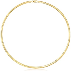 image:imageRossSimons Italian 4mm 18kt Gold Over Sterling Omega NecklaceNo Gemstone