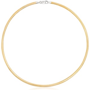 image:imageRossSimons Italian 4mm Reversible Omega Necklace in 2Tone Sterling SilverNo Gemstone