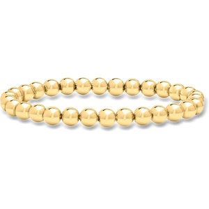 image:imageRossSimons Italian 6mm 18kt Gold Over Sterling Bead Stretch Braceletno gemstone