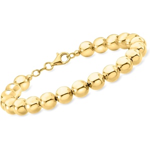 image:imageRossSimons Italian 8mm 18kt Gold Over Sterling Bead Braceletno gemstone