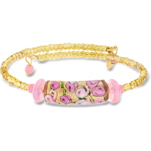 image:imageRossSimons Italian Pink Murano Glass Floral Bead Wrap Bracelet