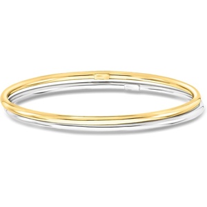 image:imageRossSimons Italian Sterling Silver and 22kt Gold Over Sterling Jewelry Set 2 Polished Bangle Braceletsno gemstone