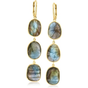 image:imageRossSimons Labradorite TripleDrop Earrings in 18kt Gold Over Sterling