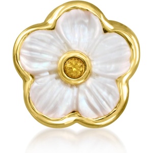 image:imageRossSimons MotherOfPearl and 20 ct tw Yellow Sapphire Daisy Bead Charm in 18kt Gold Over Sterling Charm
