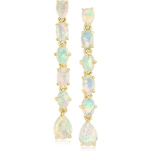 image:imageRossSimons Opal Linear Drop Earrings in 18kt Gold Over Sterling
