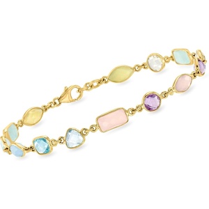 image:imageRossSimons Pastel MultiGemstone Bracelet in 18kt Gold Over SterlingAmazonite