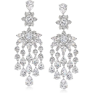 image:imageRossSimons RhodiumPlated Chandelier Earrings With 1660 ct tw Czs