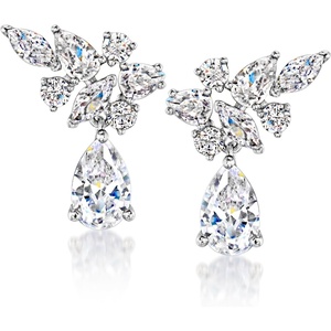 image:imageRossSimons RhodiumPlated Climber Drop Earrings With 350 ct tw Czs