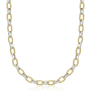 image:imageRossSimons Silver and 14kt GoldPlated Link Necklace 18 inches