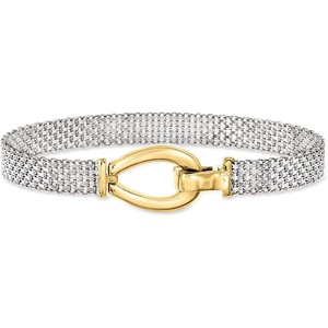 image:imageRossSimons Sterling Silver BismarkLink Bracelet With 18kt Gold Over Sterlingno gemstone