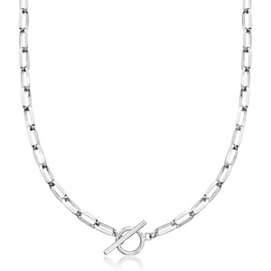 image:imageRossSimons Sterling Silver Paper Clip Link Toggle NecklaceNo Gemstone