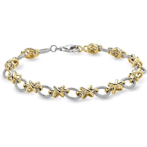 image:imageRossSimons Sterling Silver and 18kt Gold Over Sterling Xo Braceletno gemstone