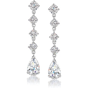 image:imageRossSimons Sterling SilverPlated Drop Earrings With 840 ct tw Czs