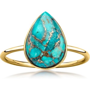 image:imageRossSimons Turquoise Ring in 10kt Yellow GoldCreated Turquoise