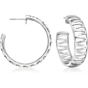 image:imageZina Sterling Silver Zigzag Hoop Earrings