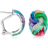 image:imageBelle Etoile Aerie Multicolored Enamel and 10 ct tw CZ Hoop Earrings in Sterling Silver
