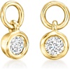 image:imagePure Collection by RossSimons 010 ct tw BezelSet Diamond Hoop Charms in 14kt Yellow Gold