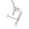image:imagePure Collection by RossSimons 010 ct tw Diamond Curved FlatBack Ear Climbers in Sterling Silver