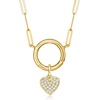 image:imagePure Collection by RossSimons 010 ct tw Diamond Heart Charm in 14kt Yellow Gold
