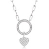 image:imagePure Collection by RossSimons 010 ct tw Diamond Heart Charm in Sterling Silver