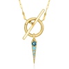 image:imagePure Collection by RossSimons 025 ct tw White and Tonal Blue Topaz Geometric Charm in 14kt Yellow Gold