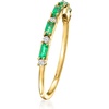 image:imagePure Collection by RossSimons 030 ct tw Emerald Ring With Diamonds in 14kt Yellow GoldEmerald