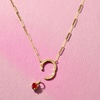 image:imagePure Collection by RossSimons 050 Carat Garnet Heart Charm in 14kt Yellow Gold
