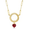 image:imagePure Collection by RossSimons 050 Carat Garnet Heart Charm in 14kt Yellow Gold