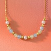 image:imagePure Collection by RossSimons 180 ct tw Aquamarine and 445mm Prehnite Bead Station Necklace With 455mm Cultured Pearls in 18kt Gold Over Sterling16 Inches
