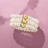 image:imagePure Collection by RossSimons 34mm Cultured Pearl Jewelry Set 3 Stretch Rings With 14kt Yellow Gold