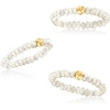 image:imagePure Collection by RossSimons 34mm Cultured Pearl Jewelry Set 3 Stretch Rings With 14kt Yellow Gold
