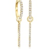 image:imagePure Collection by RossSimons Diamond Single Bar Hoop Charm in 14kt Yellow Gold