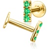 image:imagePure Collection by RossSimons Emerald FlatBack Stud Earrings in 14kt Yellow Gold