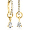 image:imagePure Collection by RossSimons PearShaped Diamond Single Hoop Charm in 14kt Yellow Gold