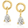 image:imagePure Collection by RossSimons PearShaped Diamond Single Hoop Charm in 14kt Yellow Gold