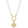 image:imageRossSimons 010 ct tw Diamond Clover Charm in 18kt Gold Over Sterling