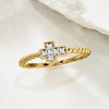 image:imageRossSimons 010 ct tw Diamond Cross Beaded Ring in 18kt Gold Over SterlingDiamond