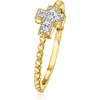 image:imageRossSimons 010 ct tw Diamond Cross Beaded Ring in 18kt Gold Over SterlingDiamond