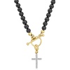 image:imageRossSimons 010 ct tw Diamond Cross Charm in 18kt Gold Over Sterling