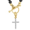 image:imageRossSimons 010 ct tw Diamond Cross Charm in 18kt Gold Over Sterling