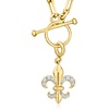 image:imageRossSimons 010 ct tw Diamond FleurDeLis Charm in 18kt Gold Over Sterling