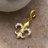 image:imageRossSimons 010 ct tw Diamond FleurDeLis Charm in 18kt Gold Over Sterling