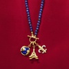image:imageRossSimons 010 ct tw Diamond FleurDeLis Charm in 18kt Gold Over Sterling